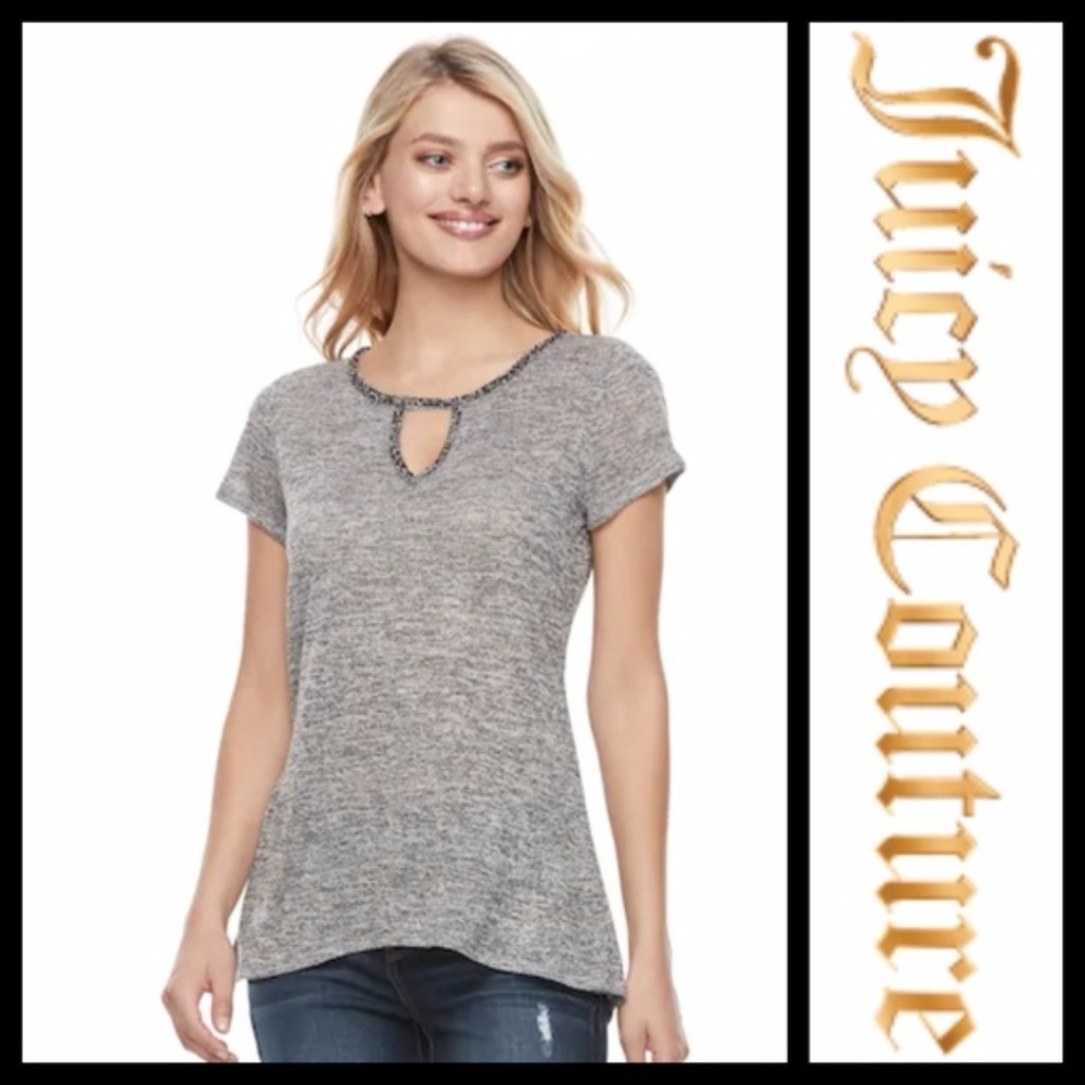 Juicy Couture Cutout Embellished Tee NWT
